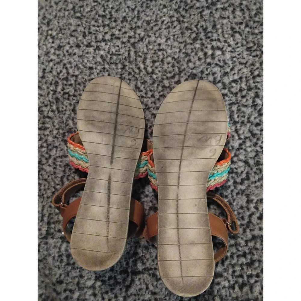 DV Dolce Vita Deborah‎ Girls Multi Color Braided Wedge Sandals Size 5 SF3409